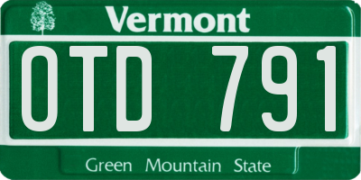 VT license plate OTD791
