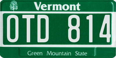 VT license plate OTD814