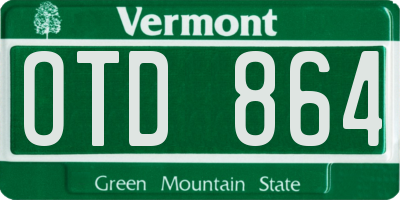VT license plate OTD864