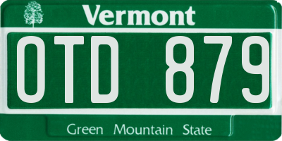 VT license plate OTD879