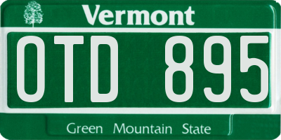 VT license plate OTD895