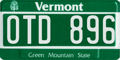 VT license plate OTD896