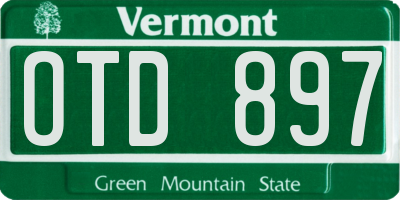 VT license plate OTD897