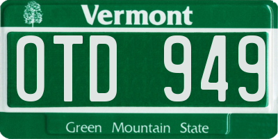 VT license plate OTD949