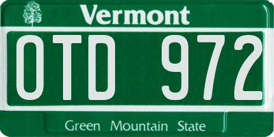 VT license plate OTD972
