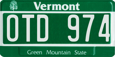 VT license plate OTD974