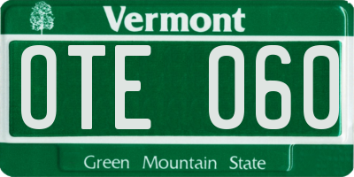 VT license plate OTE060