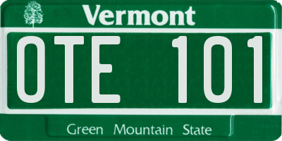 VT license plate OTE101