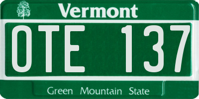 VT license plate OTE137