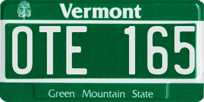 VT license plate OTE165