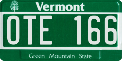 VT license plate OTE166