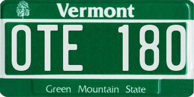 VT license plate OTE180