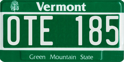 VT license plate OTE185