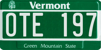 VT license plate OTE197