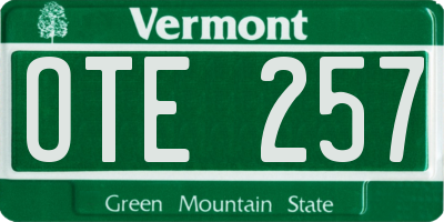 VT license plate OTE257