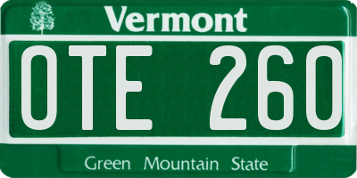 VT license plate OTE260