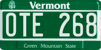 VT license plate OTE268