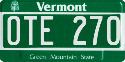 VT license plate OTE270