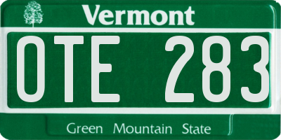 VT license plate OTE283