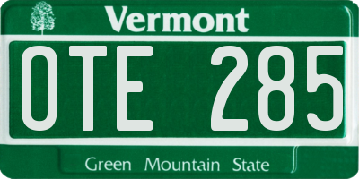 VT license plate OTE285