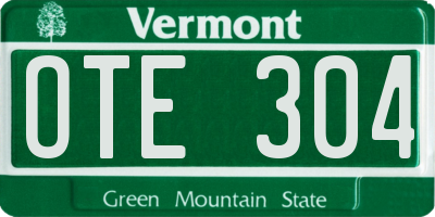 VT license plate OTE304