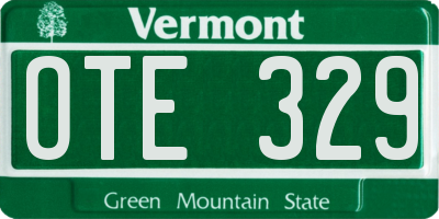 VT license plate OTE329