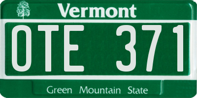 VT license plate OTE371