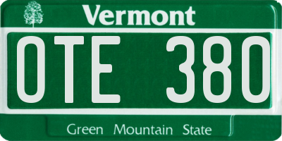 VT license plate OTE380