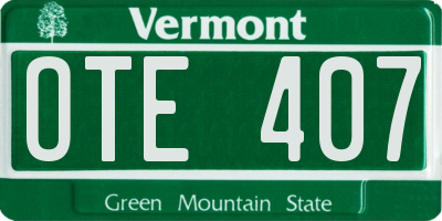 VT license plate OTE407