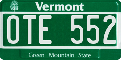 VT license plate OTE552