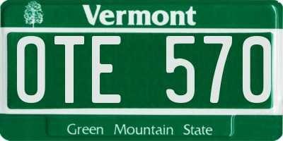 VT license plate OTE570
