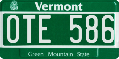 VT license plate OTE586