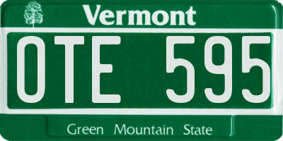 VT license plate OTE595
