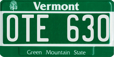 VT license plate OTE630