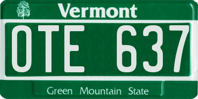 VT license plate OTE637