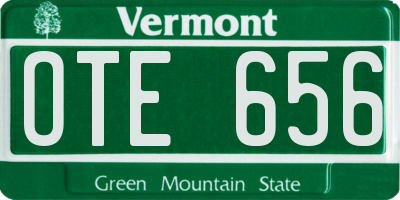 VT license plate OTE656