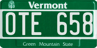 VT license plate OTE658