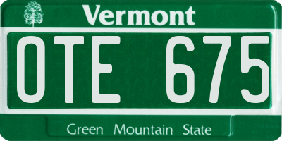 VT license plate OTE675