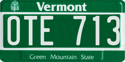 VT license plate OTE713