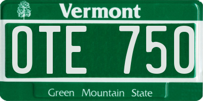 VT license plate OTE750
