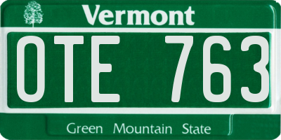 VT license plate OTE763