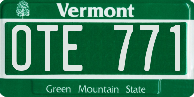 VT license plate OTE771