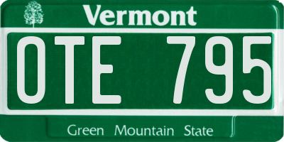 VT license plate OTE795
