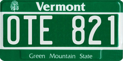 VT license plate OTE821