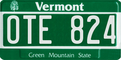 VT license plate OTE824