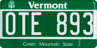VT license plate OTE893