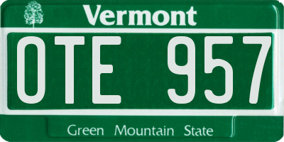 VT license plate OTE957