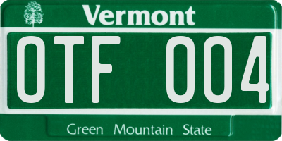 VT license plate OTF004