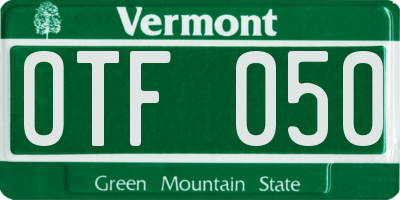 VT license plate OTF050