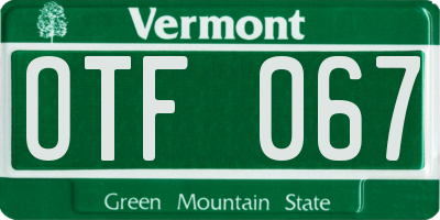 VT license plate OTF067